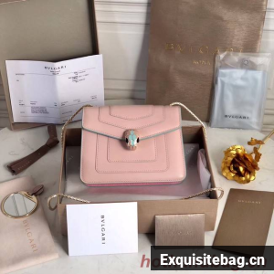 BVLGARI mini Shoulder Bag Calfskin Leather BG2283 pink