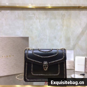 BVLGARI mini Shoulder Bag Calfskin Leather BG22889 black