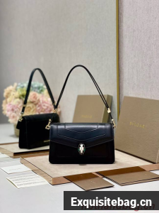 Bvlgari Serpenti Forever leather crossbody bag 289676 black