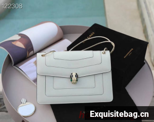 Bvlgari Serpenti Forever leather small crossbody bag 20291 white