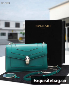 Bvlgari Serpenti Forever leather small crossbody bag 28090 Emerald