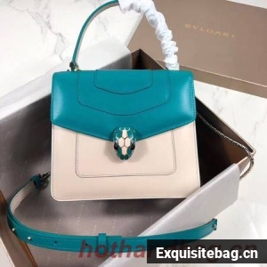 Bvlgari Serpenti Forever leather small crossbody bag 288687 blue&white