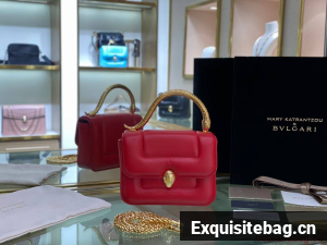 Bvlgari Serpenti Forever leather small crossbody bag B209107 red