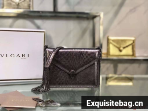 Bvlgari Serpenti Forever leather small crossbody bag B210544 silver grey
