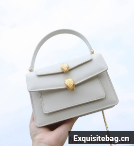 Bvlgari Serpenti Forever leather small crossbody bag B21076 white