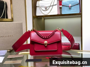 Bvlgari Serpenti Forever leather small crossbody bag B210875 red