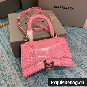 Balenciaga Hourglass XS Top Handle Bag 28331S LIGHT ROSE