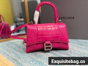 Balenciaga Hourglass XS Top Handle Bag 28331S neon pink