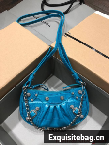 Balenciaga LE CAGOLE MINI PURSE WITH CHAIN 6958141 blue