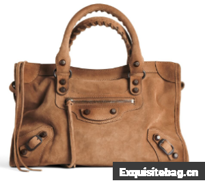 Balenciaga Le City small suede tote bag 230582 camel