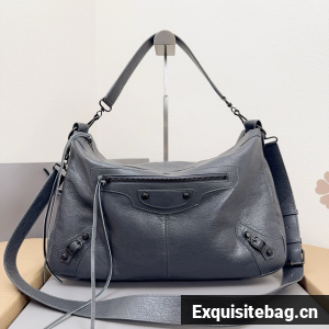 Balenciaga Original Leather Handbag 2185 Gray