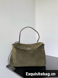 Balenciaga Rodeo Handbag Large suede calfskin 795458 green