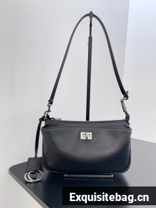 Balenciaga Rodeo Mini Handbag smooth calfskin 795455 black&Silver