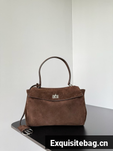 Balenciaga Rodeo Mini Handbag suede calfskin 795456 Coffee
