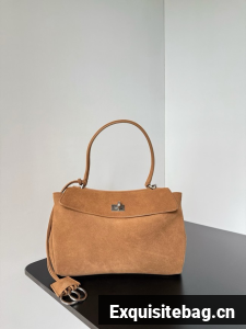 Balenciaga Rodeo Mini Handbag suede calfskin 795456 tan