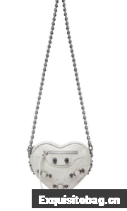 Balenciaga WOMENS LE CAGOLE HEART MINI BAG 27811 WHITE