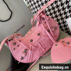 Balenciaga WOMENS LE CAGOLE MEDIUM SHOULDER BAG IN PINK 27541