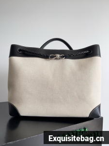 Bottega Veneta Large Andiamo Canvas 786194 black&silver