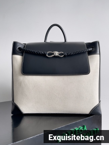 Bottega Veneta Large Andiamo Canvas 786195 black&silver