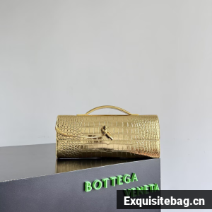 Bottega Veneta Long Clutch Andiamo With Handle alligator leather 741511 Gold