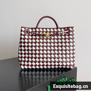 Bottega Veneta Medium Andiamo 766016 Barolo&white