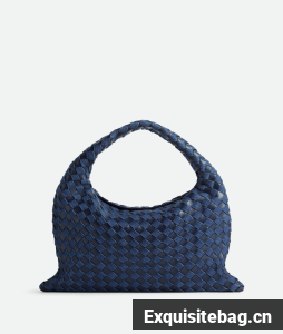 Bottega Veneta Medium Hop intrecciato suede top handle bag 763966 Abyss&indigo