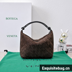 Bottega Veneta Mini Wallace Suede 754443 dark brown