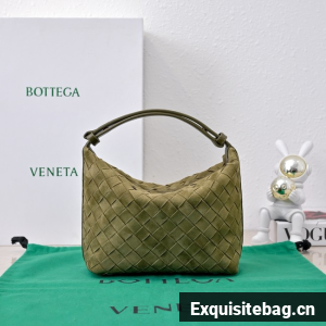 Bottega Veneta Mini Wallace Suede 754443 green