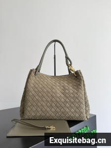 Bottega Veneta Parachute suede 826212 Pinecone& Brass finish