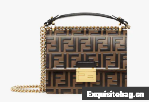 FENDI Kan I Black leather bag 8M0417 black