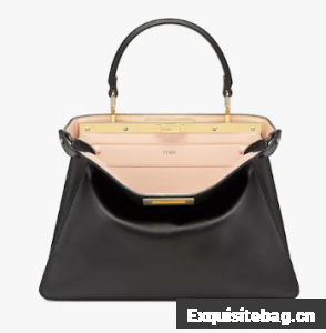 FENDI Peekaboo ISeeU Medium Rose Black leather bag 8BN321A