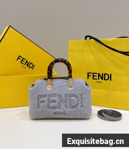 Fendi By The Way Mini Small Boston bag 8BS067 gray