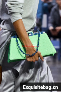 Fendi Peekaboo Cut Medium Alligator pattern bag 8BN340 GREEN