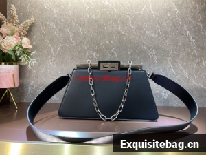 Fendi Peekaboo Cut Medium soft nappa leather bag 8BN340 BLACK