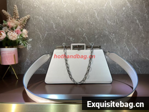 Fendi Peekaboo Cut Medium soft nappa leather bag 8BN340 WHITE