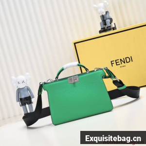 Fendi Peekaboo ISeeU XCross Small Original Leather Bag 2317 Green