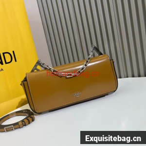 Fendi small smooth leather bag F1090 brown