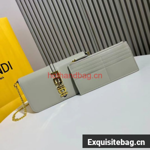 Fendi small smooth leather bag F1225 gray