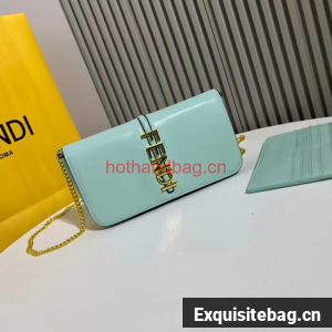 Fendi small smooth leather bag F1225 sky blue