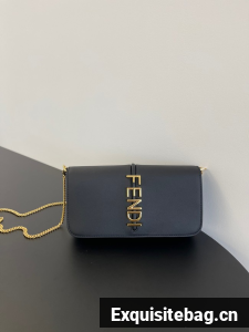 Fendi small smooth leather bag F3670 black