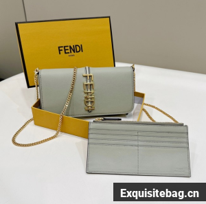Fendi small smooth leather bag F3670 gray