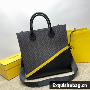Fendi x FRGMT brown FF fabric bag Shopper F7678 black