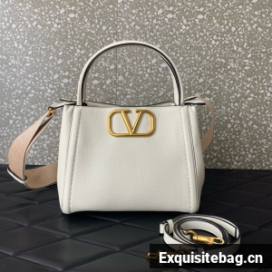  VALENTINO Alltime medium grain calfskin bag B0Q18 white