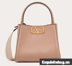 VALENTINO Alltime small grain calfskin bag B0Q26 pink