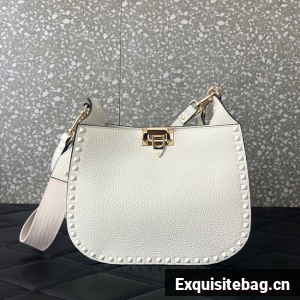 VALENTINO GARAVANI Loco Calf leather bag 0042 white