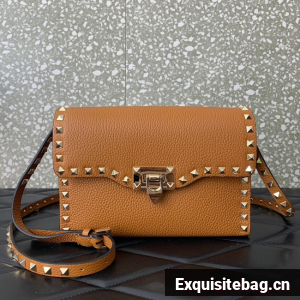 VALENTINO GARAVANI Loco Calf leather bag 0322 brown