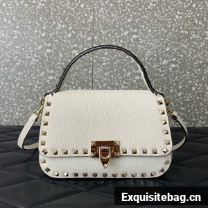 VALENTINO GARAVANI Loco Calf leather bag 0345 white