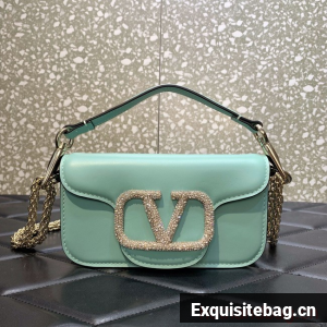 VALENTINO GARAVANI MINI LOCO Calf leather Shoulder Bag 1W2B0K green