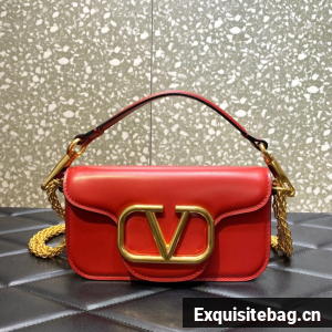VALENTINO GARAVANI MINI LOCO Calf leather Shoulder Bag 1W2B0K red