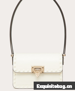 VALENTINO GARAVANI ROCKSTUD23 Small calfskin bag ZS098 white